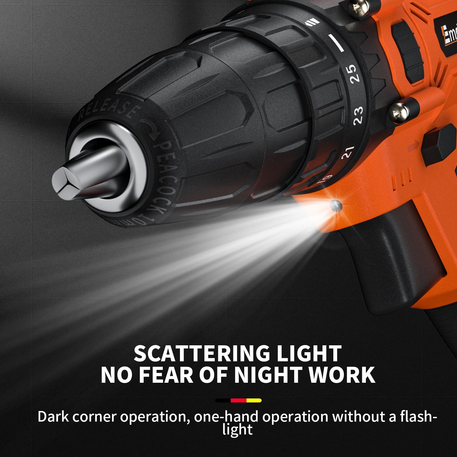 45Nm Cordless Drill Screwdriver with 21V 1.5Ah Battery and Charger, 25+1 Torque, 2700RPM 2 Speed, 29 PCS Accessories, Carry Case