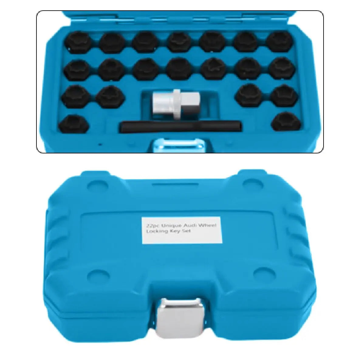 22Pcs Wheel Lug Nut Locking Key Set Anti-Theft for Audi Master Removal Tool Chromium-molybdenum Steel Wheel Locking Key Set