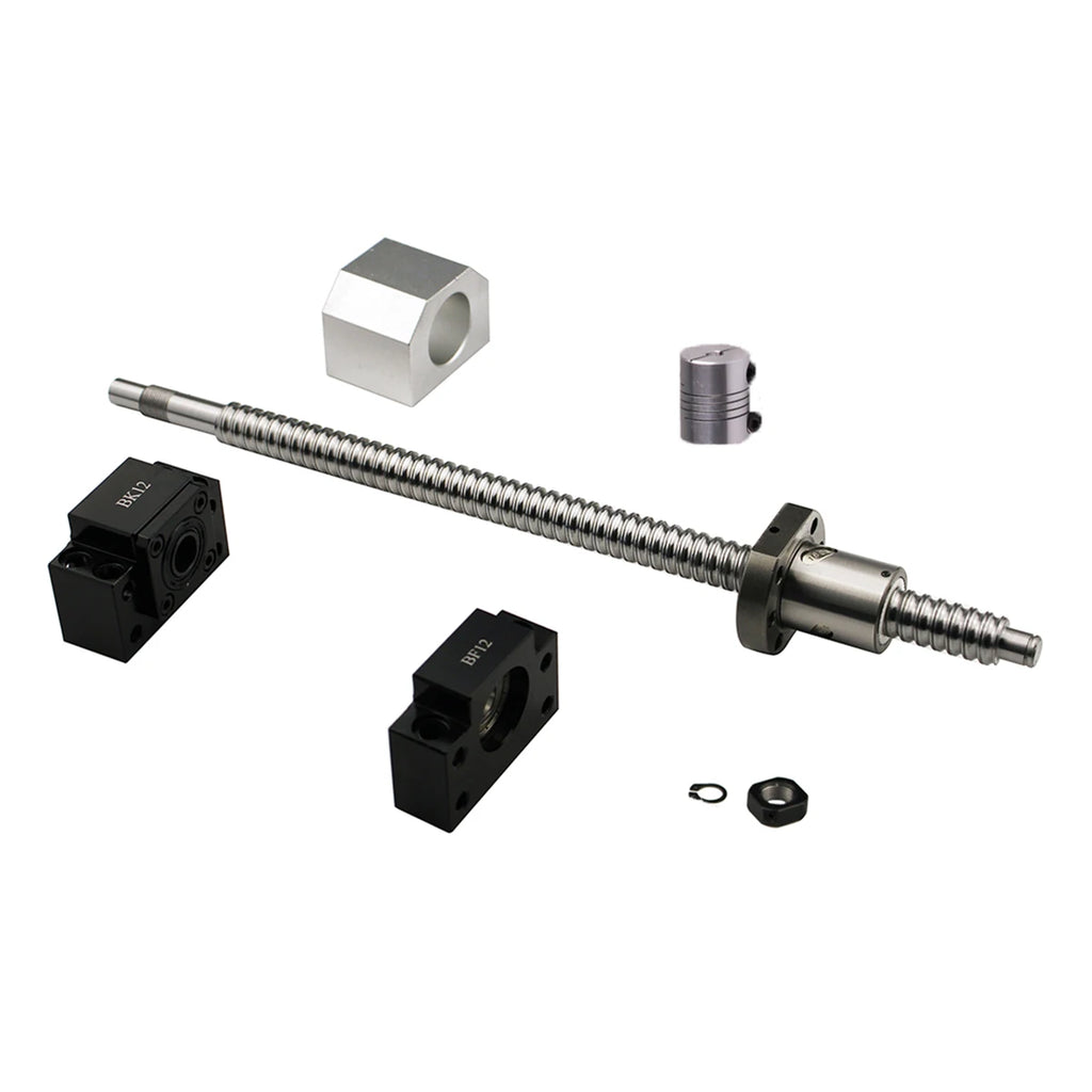 SFU1605 Set: RM1605 Ball Screw C7 End Machined + 1605 Ball Nut + Nut Housing + BK/BF12 End Support + Coupler For CNC Parts