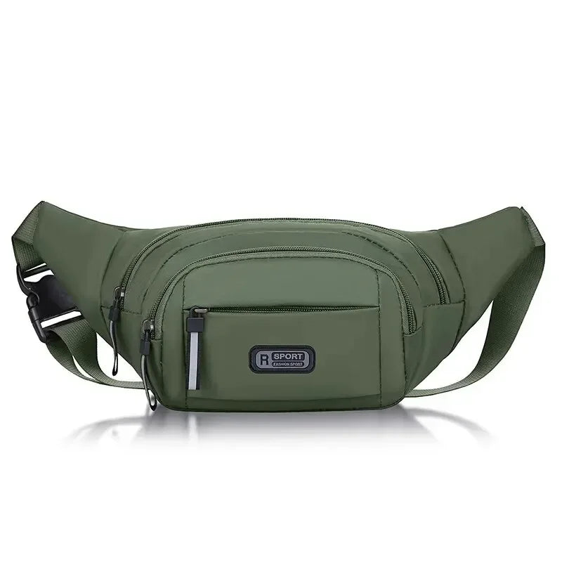 Men Canvas Fit Waistpack Mobile Fanny Waist Packs Men's Sports Outdoor Leisure Running Anti Theft Ultra Thin Invisible Waist Bag