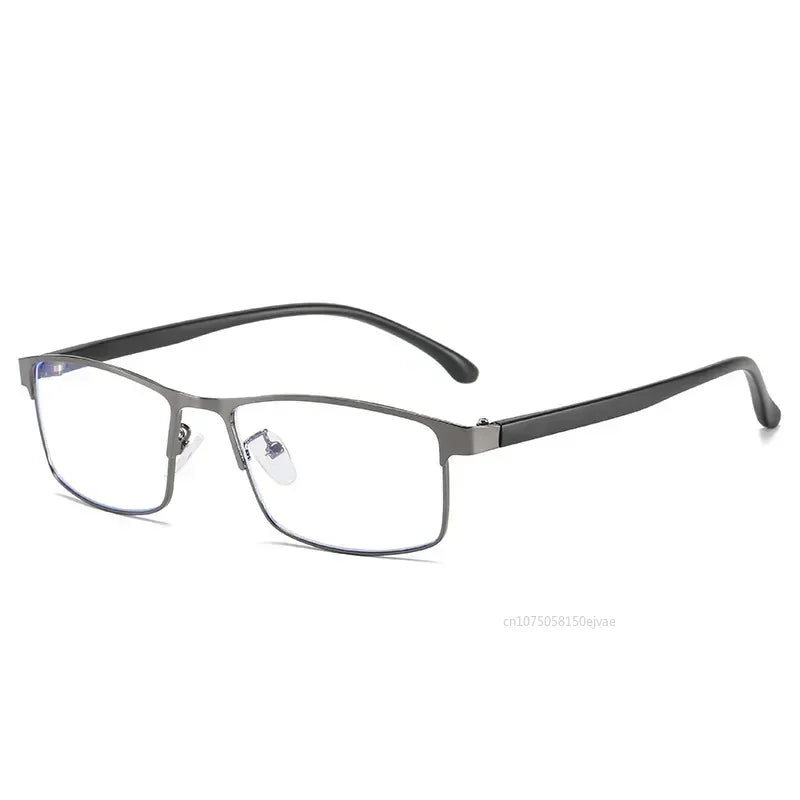 Business Men Women Anti-Blue Light Myopia Glasses Finished Metal Square Prescription Eyeglasses Diopter 0 -0.5 To -6.0 Oculos