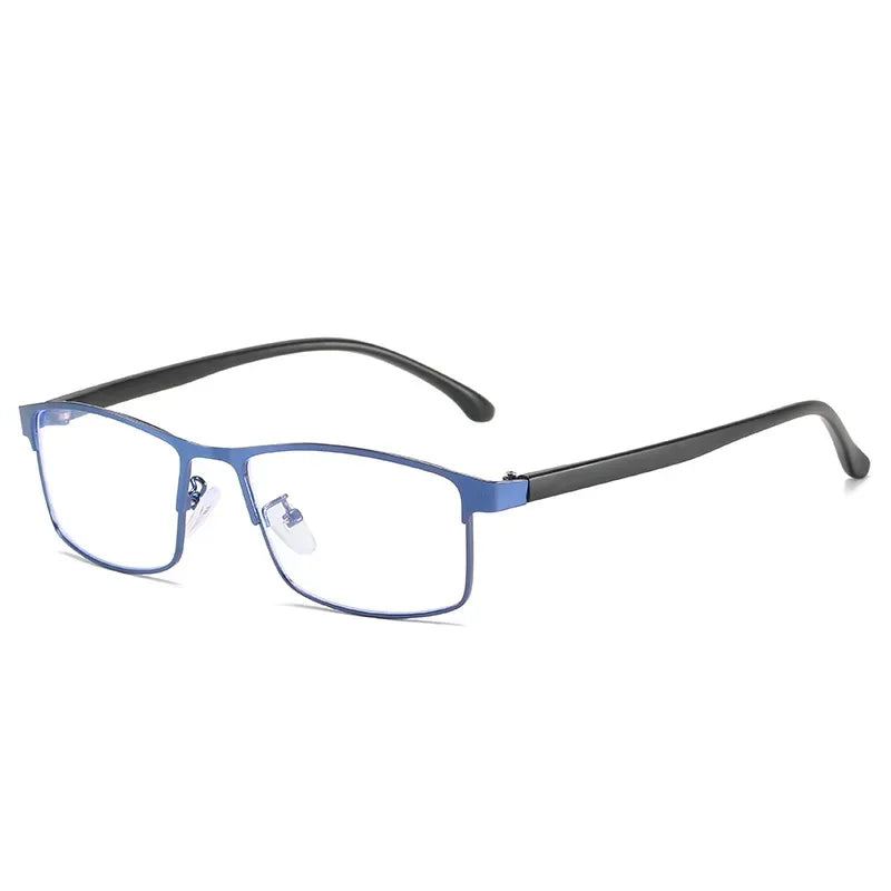 Business Men Women Anti-Blue Light Myopia Glasses Finished Metal Square Prescription Eyeglasses Diopter 0 -0.5 To -6.0 Oculos