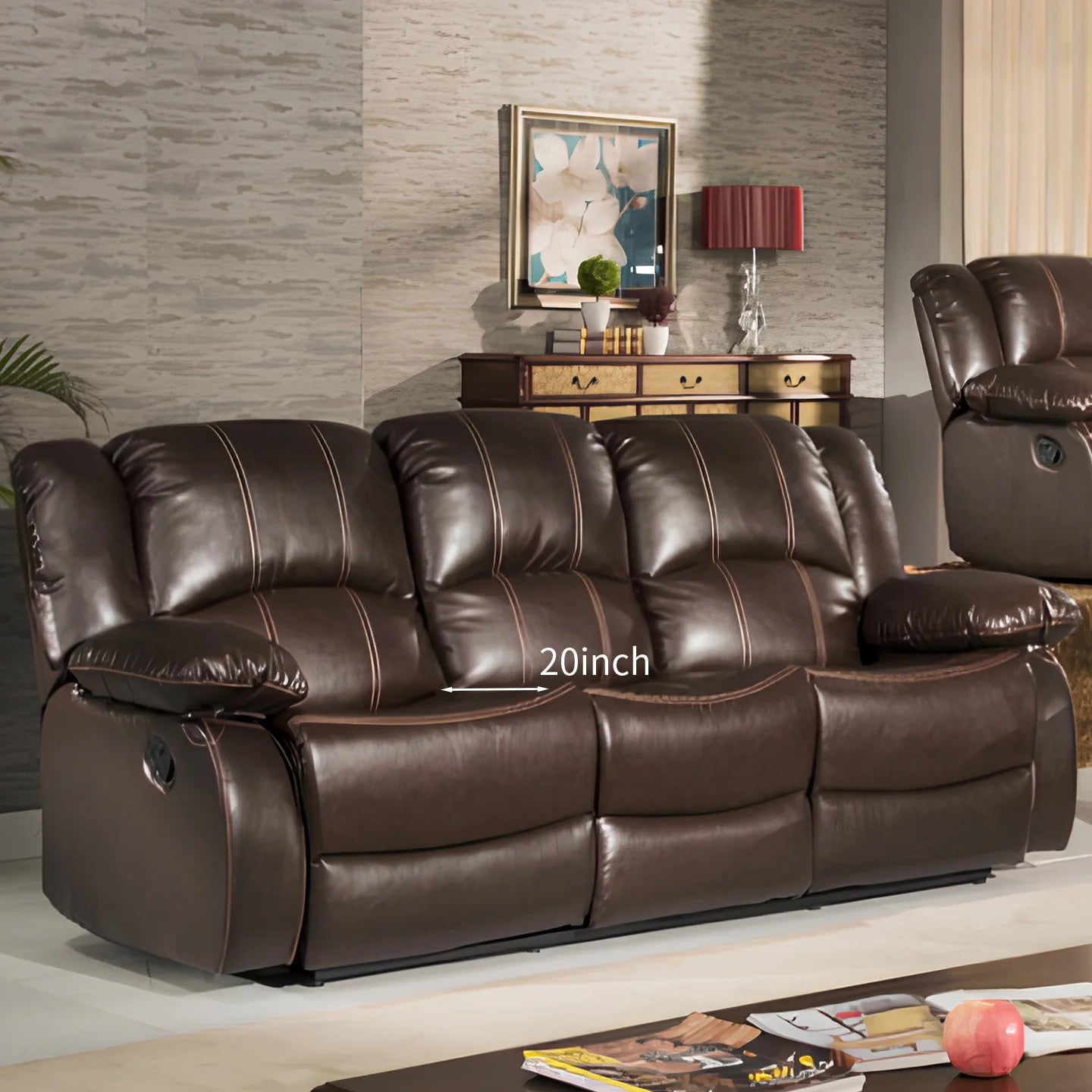Power Loveseat Recliner Sofa Theater Seating Zero Gravity Console Electric Recliner RV Sofa with Storage Side Living Room