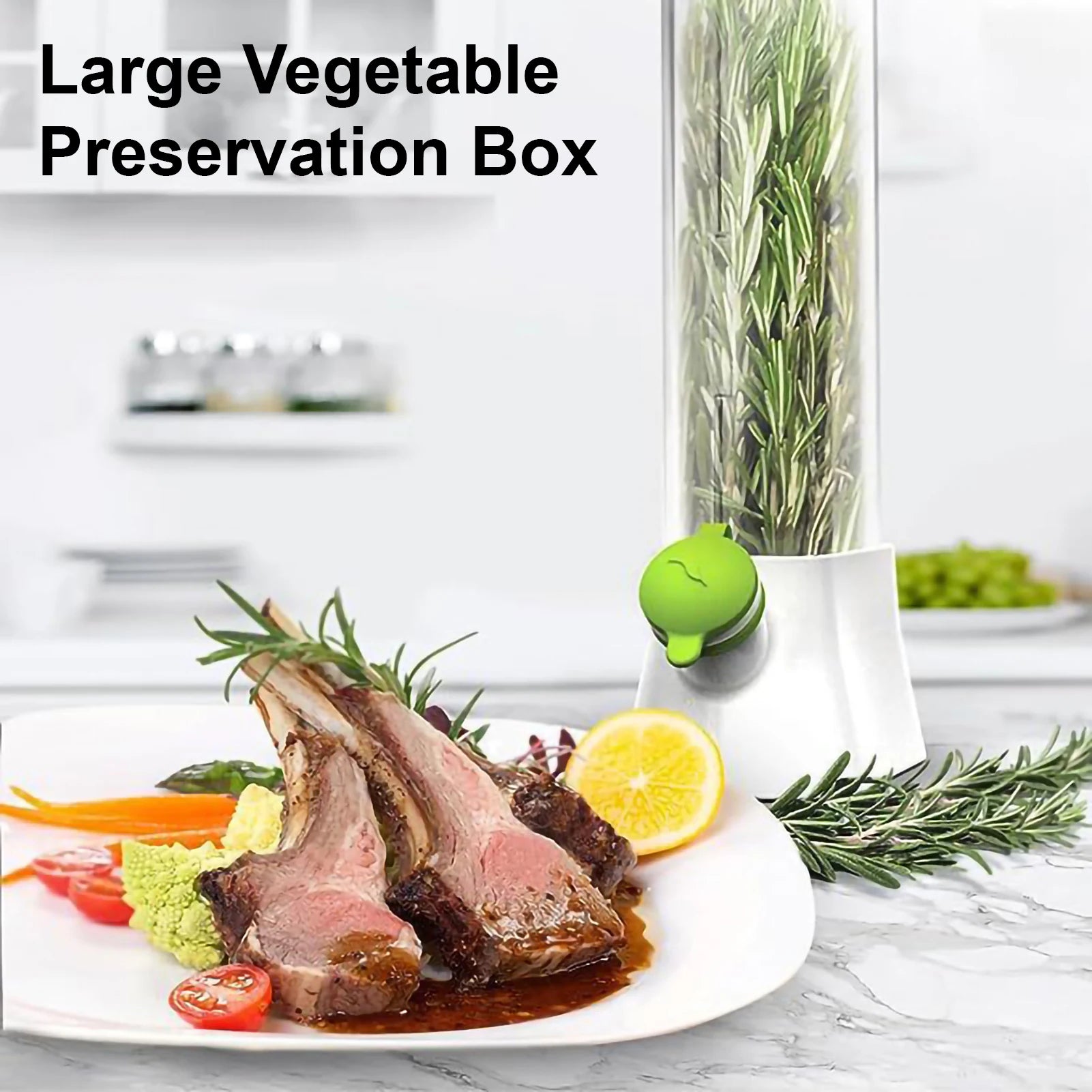 Refrigerator Herb Crisper Saver Pod Container Vegetable Preserving Bottle Keep Herb/Cilantro/Mint/Parsley/Asparagus Fresh Green