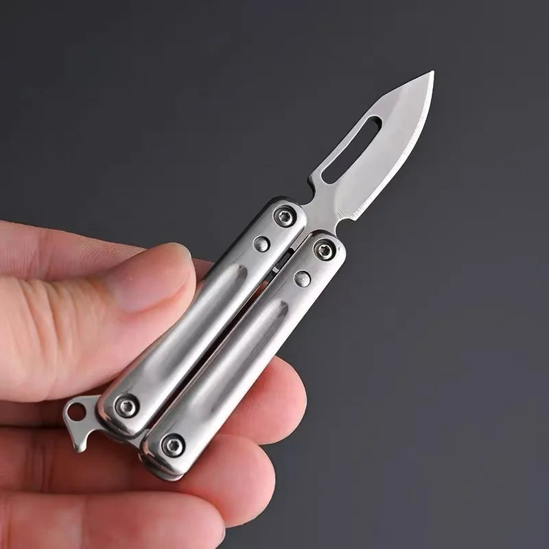 Mini Stainless steel Folding knife Portable Keychain Small Knife Sharp Fruit knife, Unboxing and Bottle Opener Tools