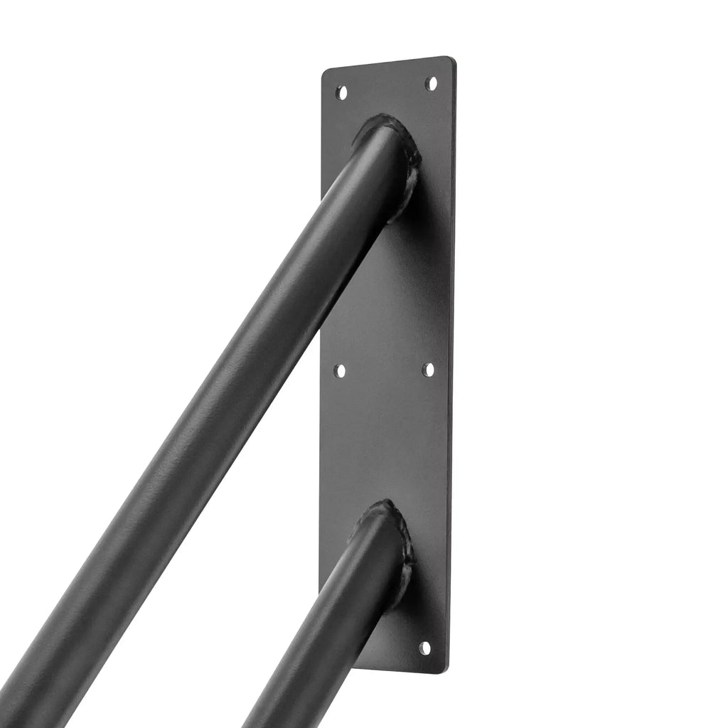 28 Inch Wall Mounted U Shaped Handrail for 1-3 Steps - 1.26" Tube Black Iron Stair Railing Handrails