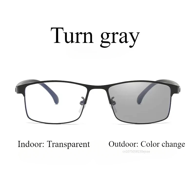 Business Men Women Anti-Blue Light Myopia Glasses Finished Metal Square Prescription Eyeglasses Diopter 0 -0.5 To -6.0 Oculos