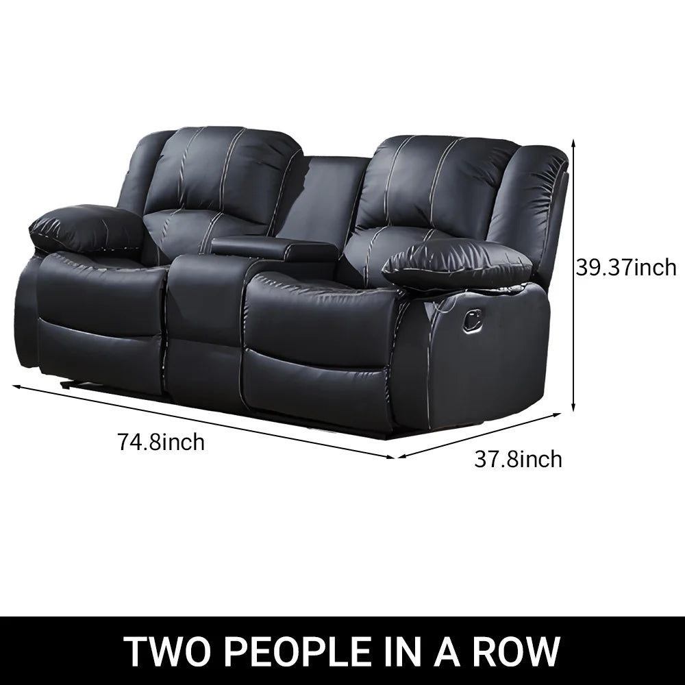 Power Loveseat Recliner Sofa Theater Seating Zero Gravity Console Electric Recliner RV Sofa with Storage Side Living Room