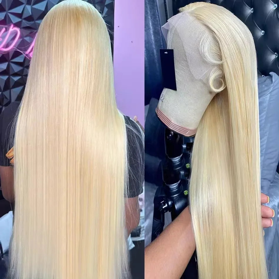 613 Blonde Straight Lace 13x4 13x6 HD Lace Front Wig Remy Colored 200%Transparent Frontal Human Hair Wigs For Black Women