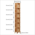 Rotating Bookshelf with Legs, Tall Tower Revolving Standing Book Shelf Wood Bookcase Round Bookshelf for Bedroom Living Room