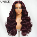 UNice Black Cherry Layered Cut Straight Wig 7x5 Lace Pre Cut Pre Bleached Glueless Wig Human Hair 180% Density