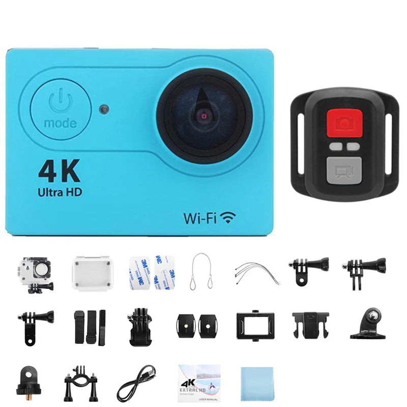 Ultra HD 4K Action Camera 1080P/30FPS 2.0 inch Screen WiFi Remote Control Mini Cameras Waterproof DV Helmet Go Sport Camera Pro