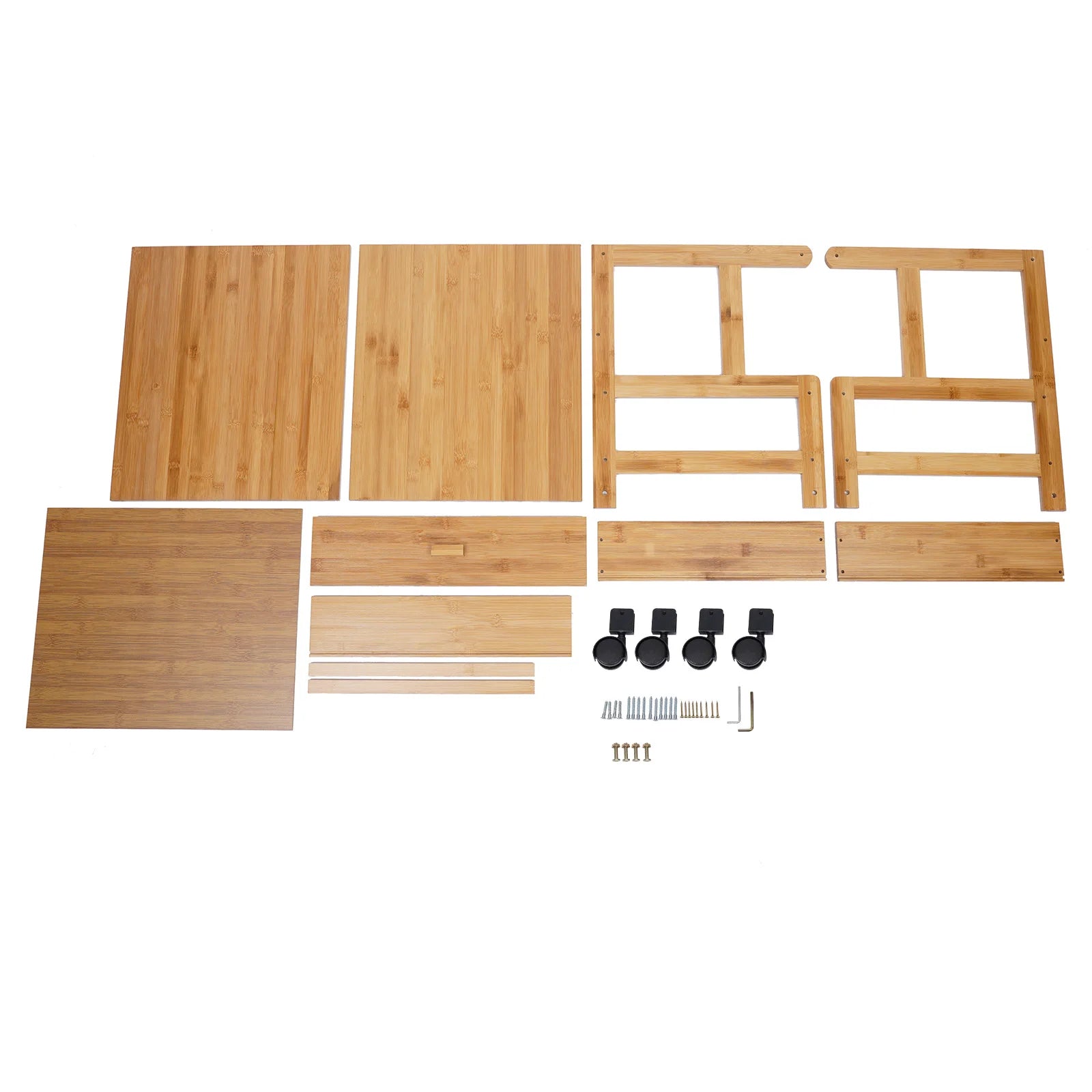 2 Tiers Wood Storage Cart with Wheels Drawer Office Printer Stand Office Rolling Cart Printer Cart for Home Office Library