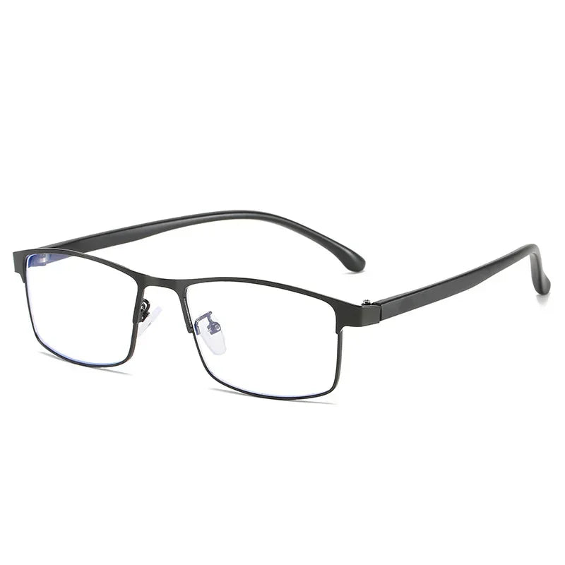 Business Men Women Anti-Blue Light Myopia Glasses Finished Metal Square Prescription Eyeglasses Diopter 0 -0.5 To -6.0 Oculos