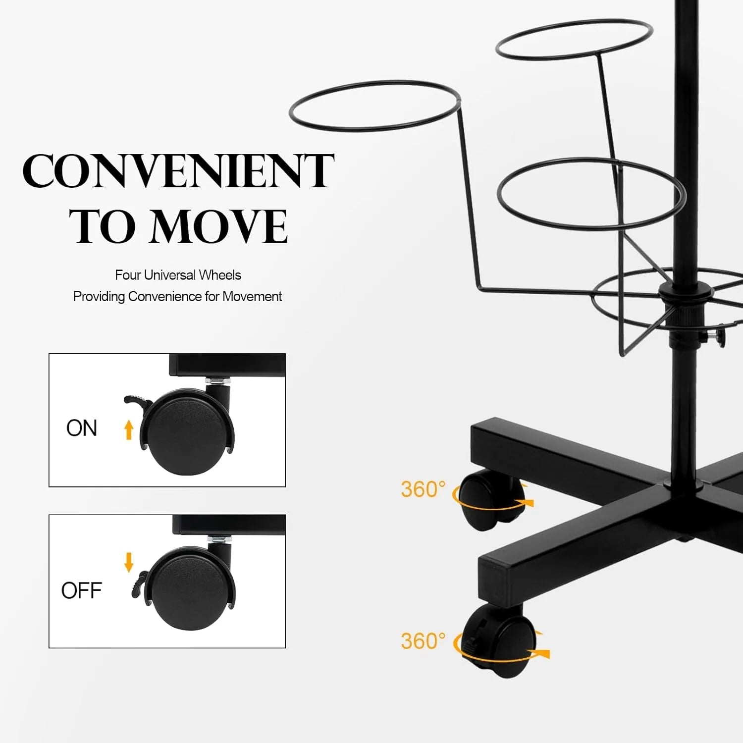 Freestanding Rotating Hat Display Rack Stand with 35 Hooks Hat for Headwear Retail Store Black Hat Wig Cap Hanger Rack