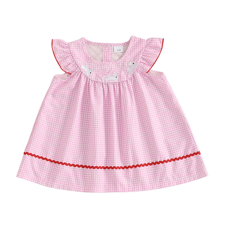 Toddler Girl Floral Print Ruffle Sleeve Dress Round Neck A-line Princess Dress for Birthday Party and Playdates