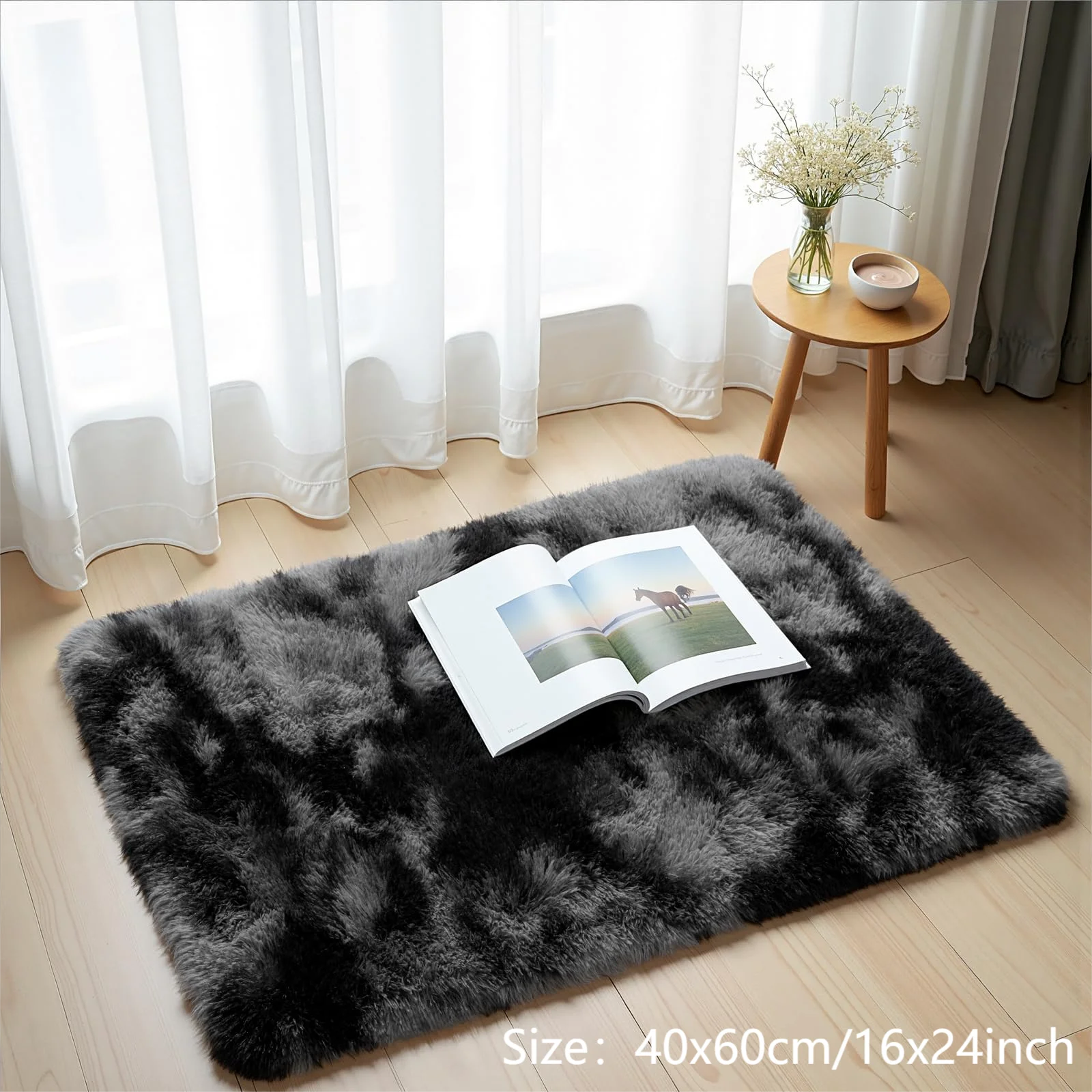 VIKAMA Tie-Dye Plush Carpet Living Room Decoration Soft Fluffy Home Mat Children's Room Baby Crawling Non-Slip Blanket