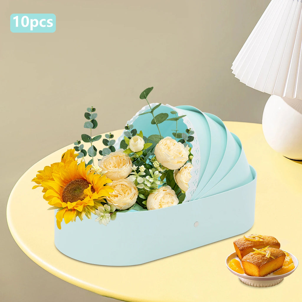 10pcs Cradle-Shaped Companion Gift Box for Baby Shower Crib Sweet Flower Bouquet Packing Basket Wedding Supply #S 33.5x17.5x8cm
