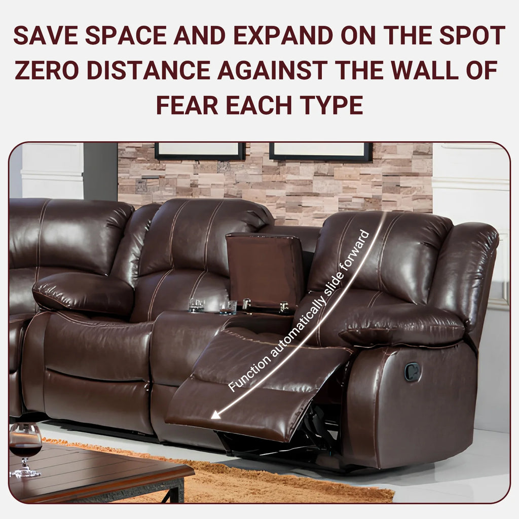 Power Loveseat Recliner Sofa Theater Seating Zero Gravity Console Electric Recliner RV Sofa with Storage Side Living Room