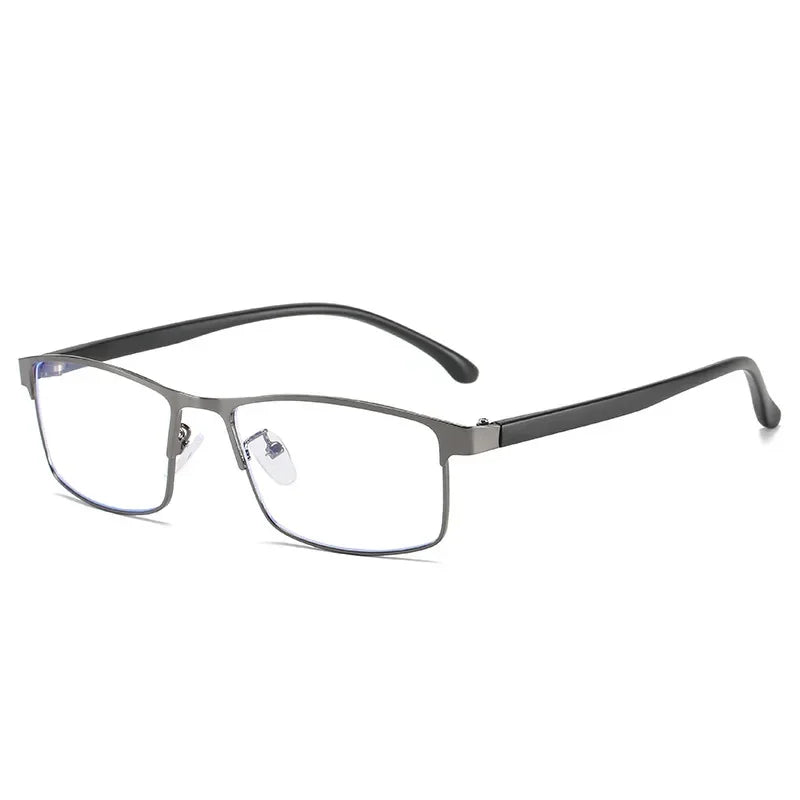 Business Men Women Anti-Blue Light Myopia Glasses Finished Metal Square Prescription Eyeglasses Diopter 0 -0.5 To -6.0 Oculos