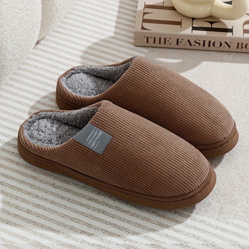 Couple's Warm Slippers for Women, Home Use in Spring, Autumn, and Winter, Non-Slip Thick-Soled Indoor Plush Slippers for Men and Women, Women Shoes