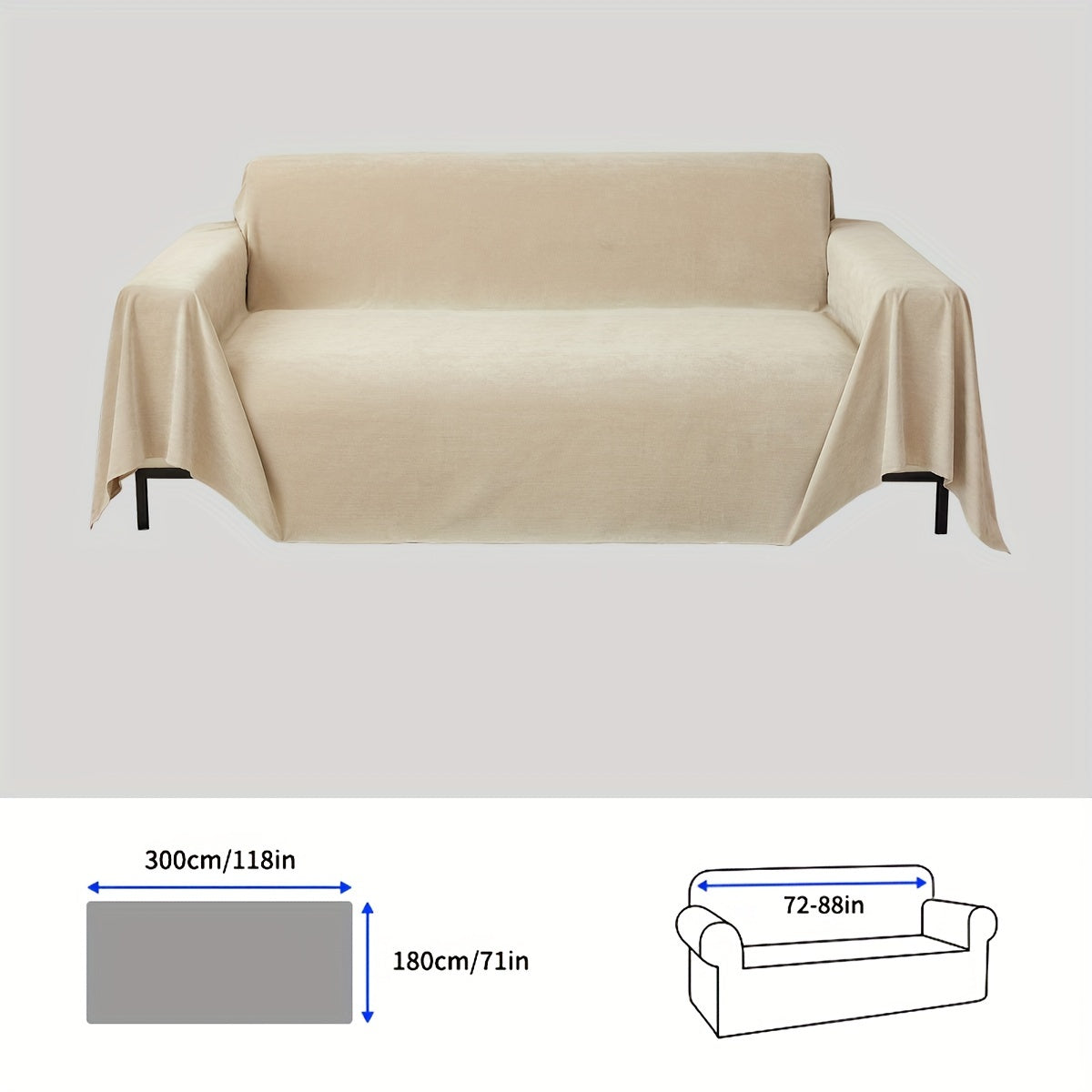 1pc solid color sofa cover, pet-proof scratch-resistant modern sofa protector for all-season use in bedroom, office, living room, and home decor