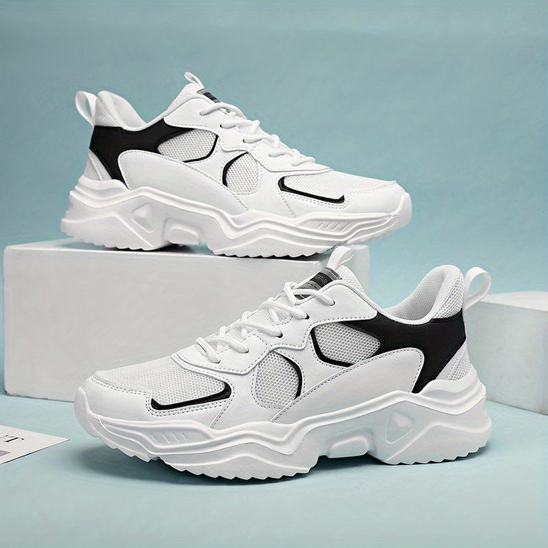 Men's Fashion Platform Sneakers - Casual Athletic Dad Shoes, Height-Increasing Breathable Mesh, Anti-Slip EVA Sole, Suitable for Running and Outdoor Activities, Thick-Soled Walking Shoes