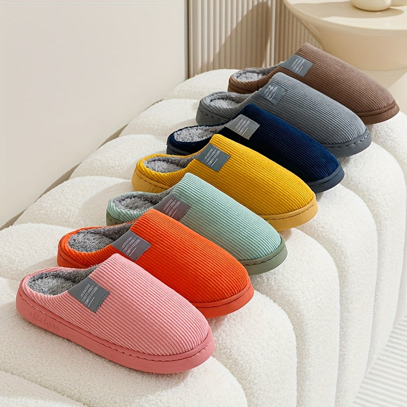 Couple's Warm Slippers for Women, Home Use in Spring, Autumn, and Winter, Non-Slip Thick-Soled Indoor Plush Slippers for Men and Women, Women Shoes