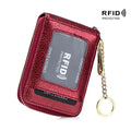 [RFID Credit Card Holder] Casual RFID Credit Card Holder, Multi-compartment Wallet - Simple Zip Around Card Case