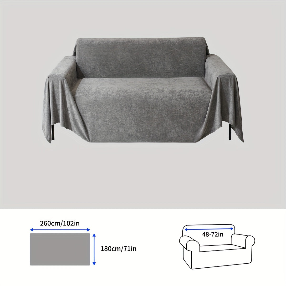 1pc solid color sofa cover, pet-proof scratch-resistant modern sofa protector for all-season use in bedroom, office, living room, and home decor