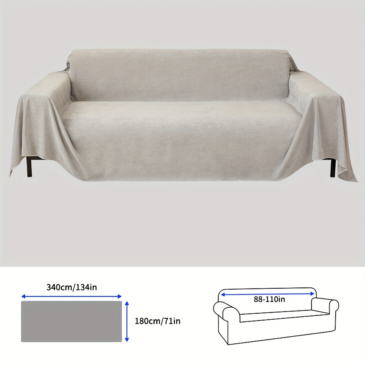 1pc solid color sofa cover, pet-proof scratch-resistant modern sofa protector for all-season use in bedroom, office, living room, and home decor