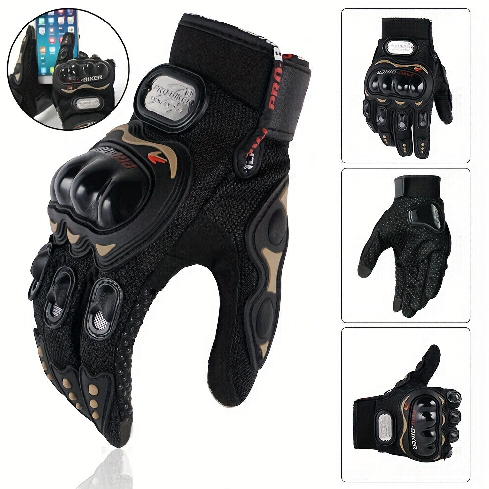 Suitable For Motorcycles, Road Bikes, Off-road Motorcycles, Spring, Summer, Autumn, And Winter Unisex Finger Touch Screen Gloves For Men And Women, Breathable Cycling Gloves, Motorcycle Gloves, Bicycle Gloves.