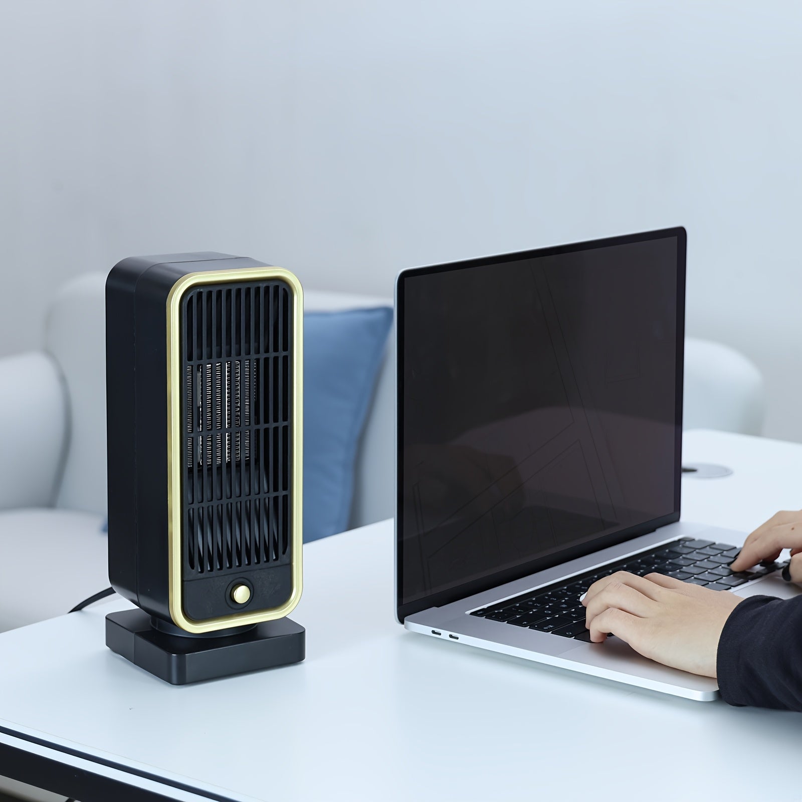 Quiet 500W Ceramic Electric Space Heater, Square Shape, 110-130V US Plug, No Energy Efficiency Rating, Tip-over Protection, Portable Heating Equipment for Bedroom, Living Room, Office